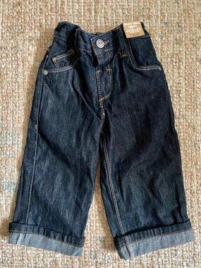 Next UK Infants Dark Indigo Blue Straight Cuff Jeans 12-18 Months Height 86c NWT